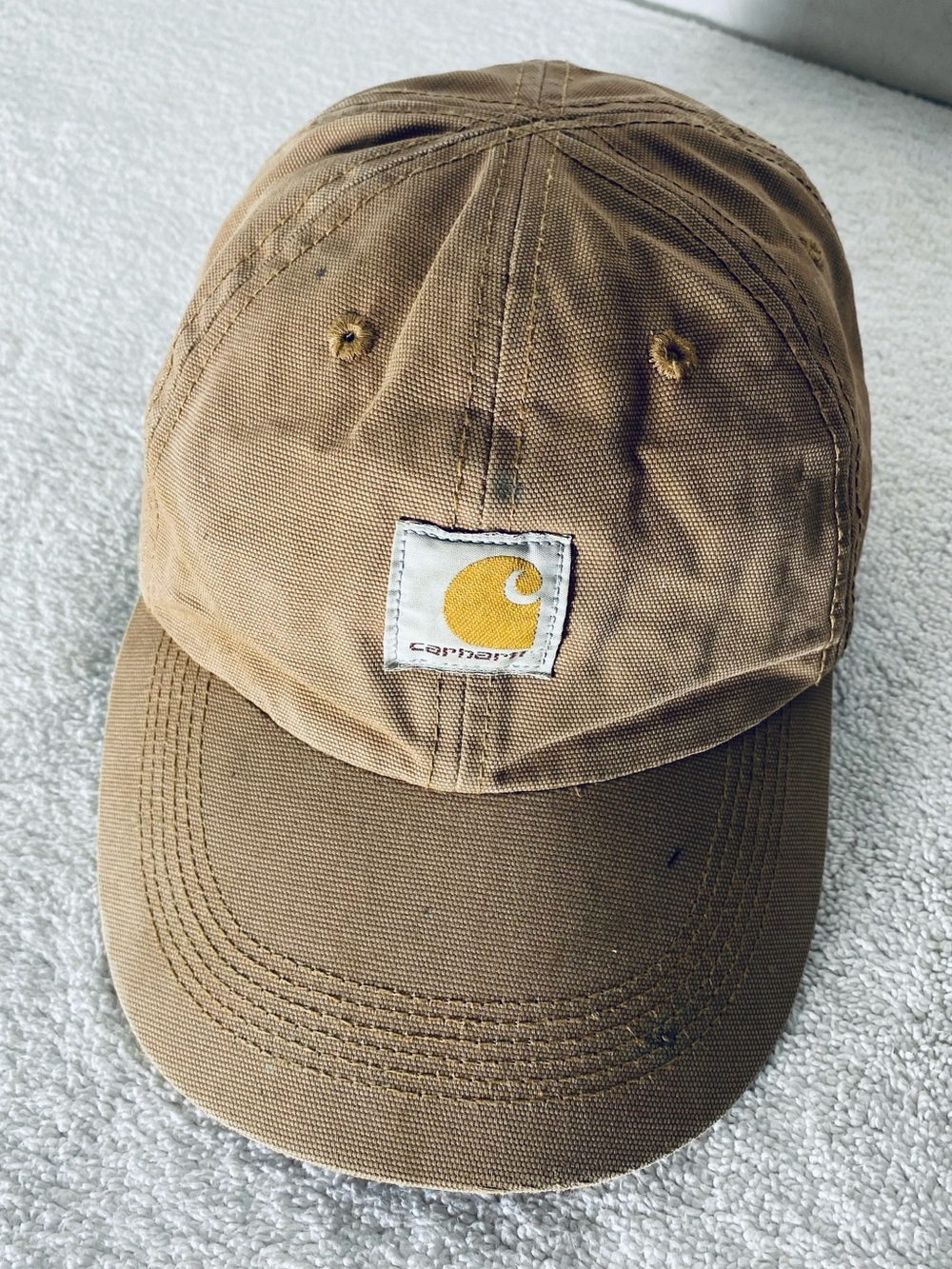 Carhartt Tan Cotton Canvas Baseball Cap Work Hat W Adjustable Fit